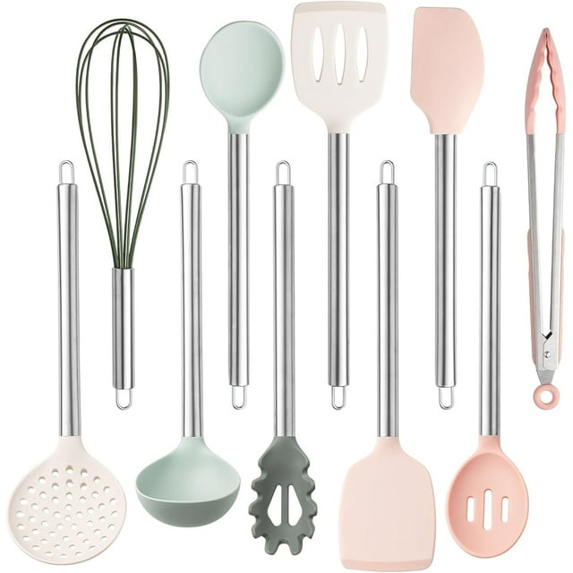 COOK WITH COLOR 10-Pc Cooking Utensils Set Kitchen Gadgets & Essentials, Mint
