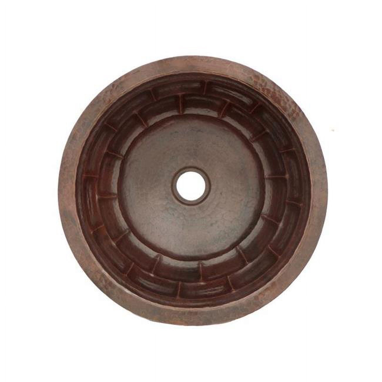 Copper Design CRS-TS-15-RL-MA Copper Round Bath Sink, Matte - Turtle Shell Design