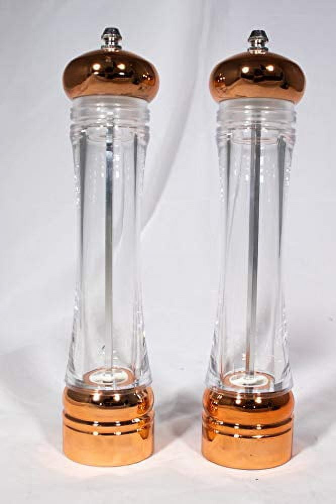Copper Kitchen Inspired Home 10.5\" Salt & Pepper Mill Set Copper Clad Acrylic