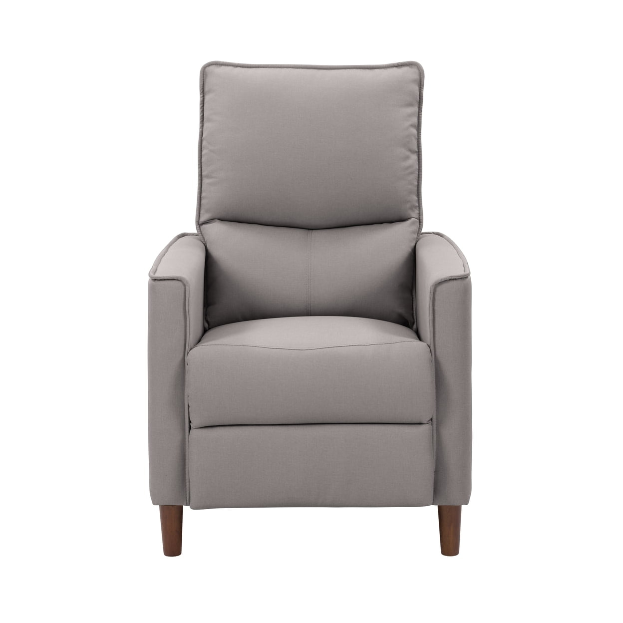 CorLiving Alder Mid-Century Light Gray Upholstered Manual Push Back Recliner: Comfortable Manual Recliner for Adults - Perfect Living Room Reclining Accent Chair and Push Back Recliner Chair