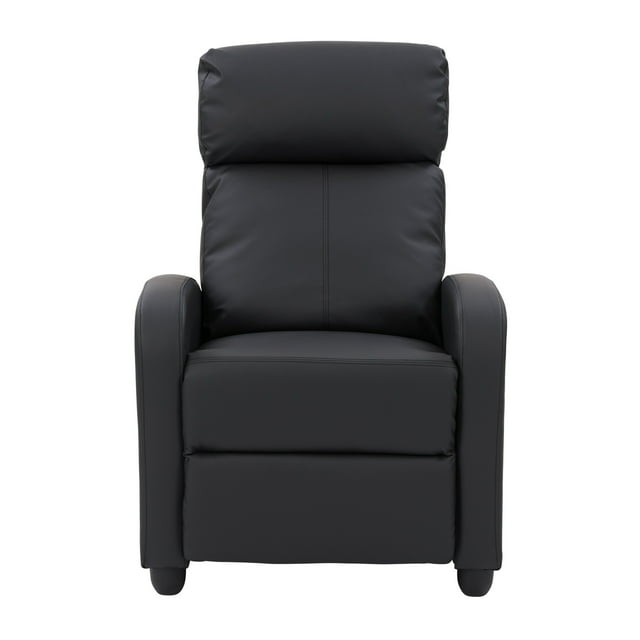 CorLiving Oren Soft and Premium PU Fabric Manual Recliner in Black