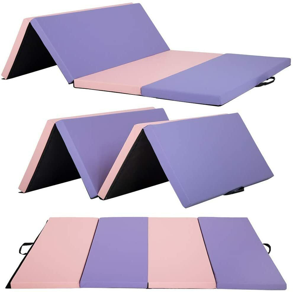 PayLessHere Gymnastics Mat - Folding Gymnastic Mat for Tumbling, Stretching, Yoga & Arts - Thick PU Leather - Indoor/Outdoor