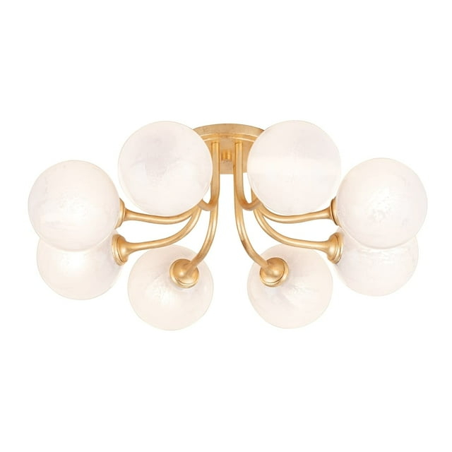 Keller Semi-Flush Mount Light - Brass / 8 Light