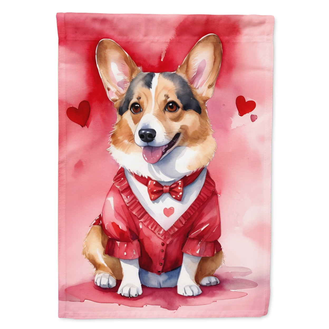 Corgi My Valentine Garden Flag