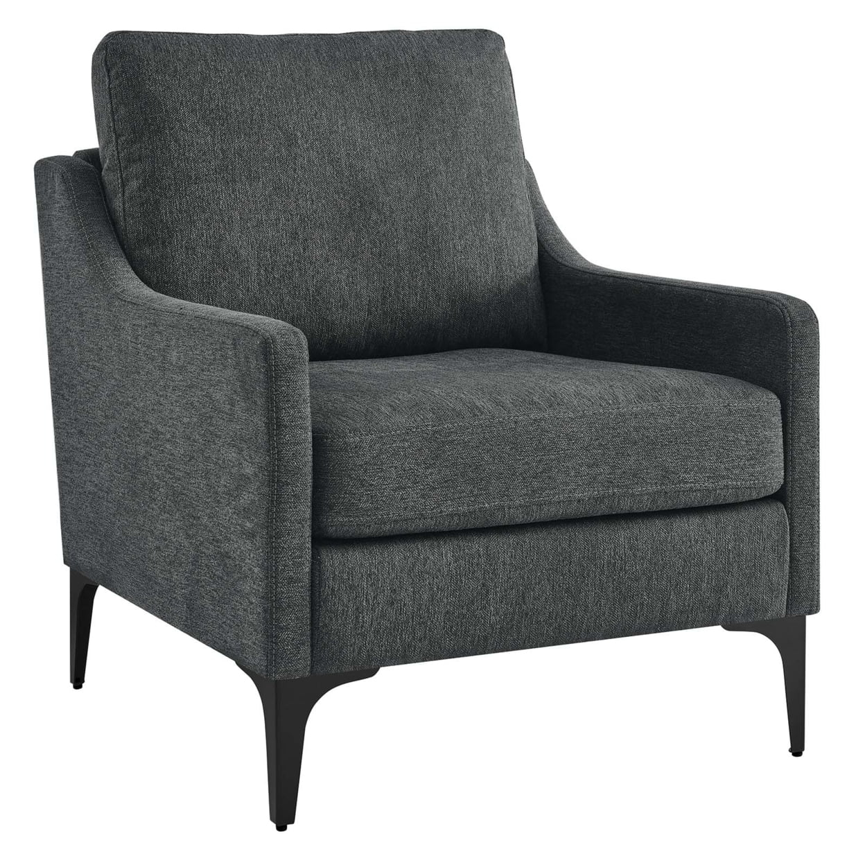 Corland Upholstered Fabric Armchair Charcoal