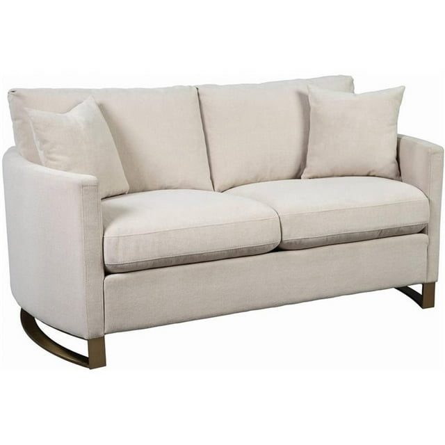 Coaster Contemporary Chenille Upholstered Arched Arms Loveseat in Beige