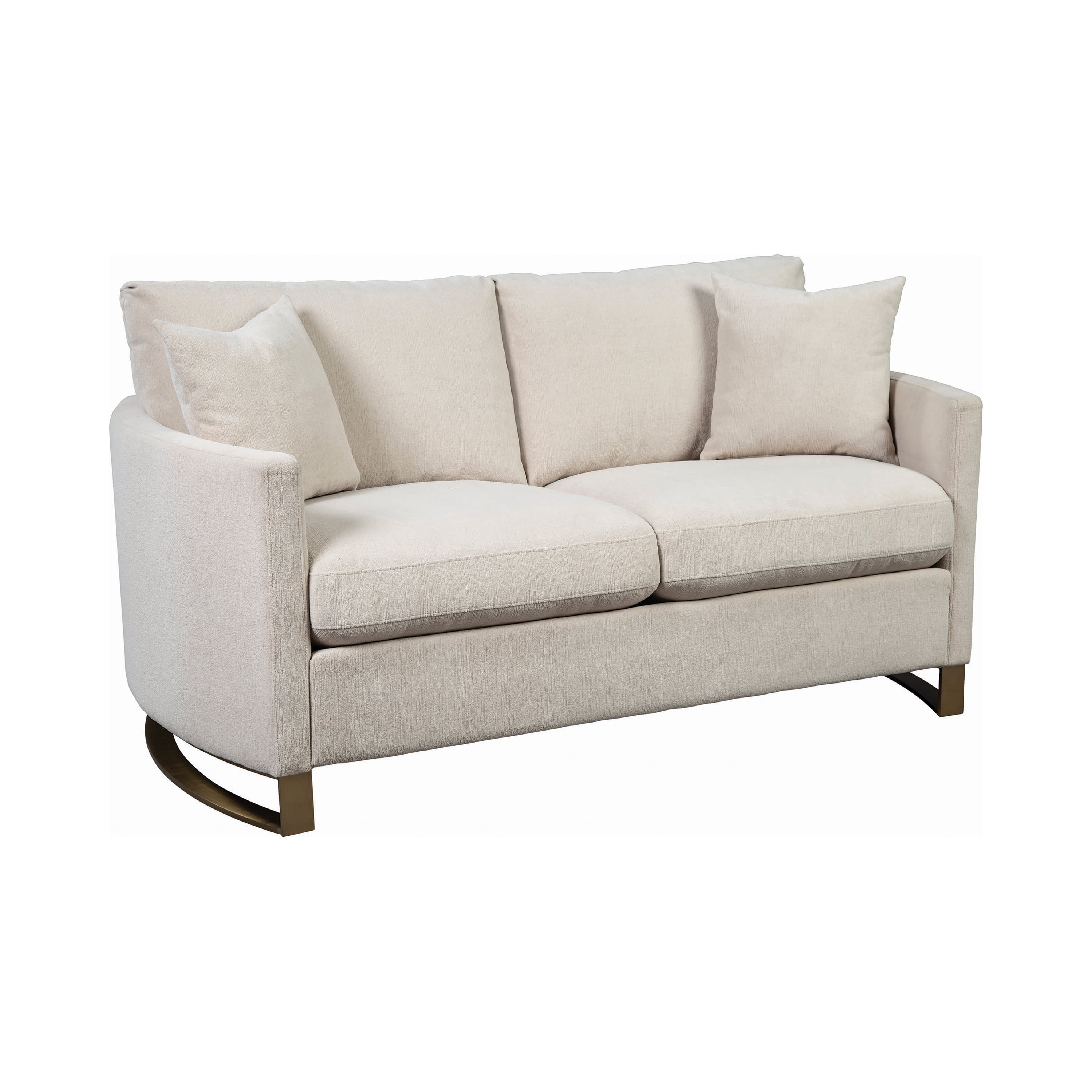 Coaster Contemporary Chenille Upholstered Arched Arms Loveseat in Beige