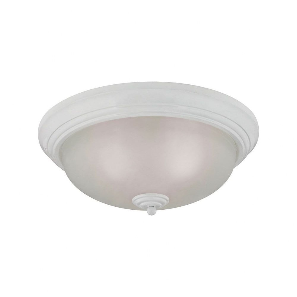 Cornerstone-Huntington - Three Light Flush Mount  White Finish with