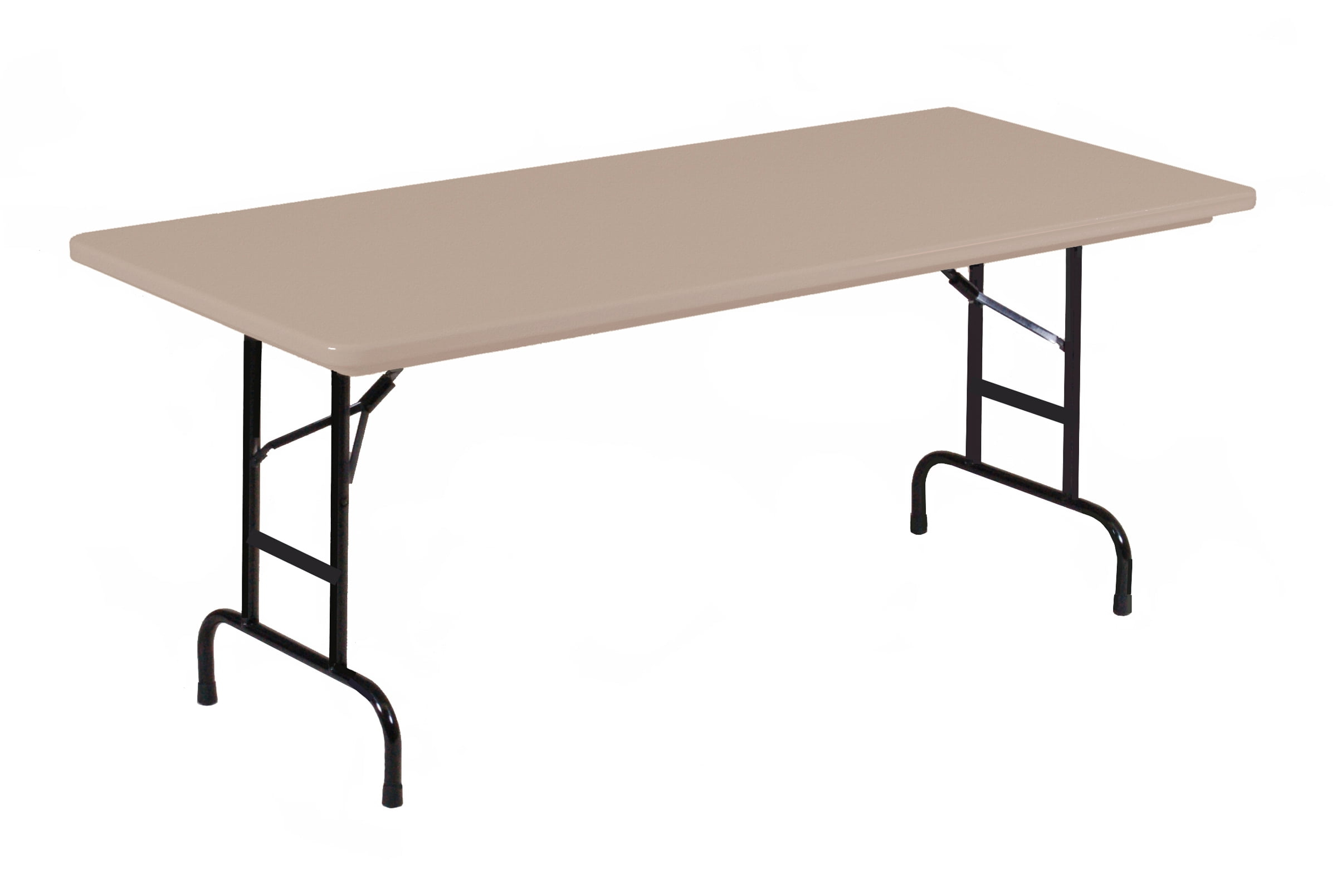 Correll Mocha Granite Commercial Duty, Adjustable Height Plastic Top Folding Table. Height Adjusts from 22" to 32" for Kindergarten to Adult use.
