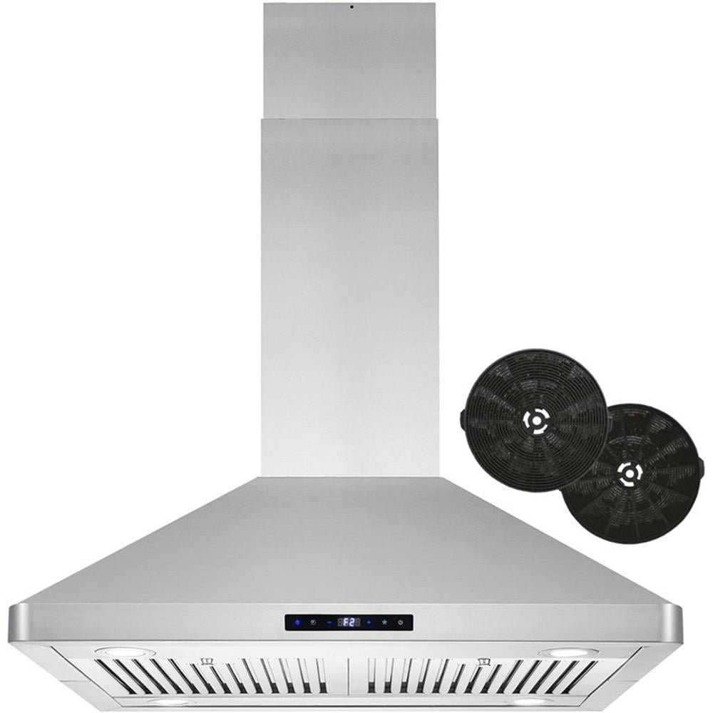 Cosmo 30" 380 CFM Ductless Island Range Hood Kitchen Hood in Stainless Steel