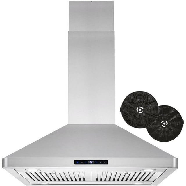 Cosmo 30" 380 CFM Ductless Island Range Hood Kitchen Hood in Stainless Steel