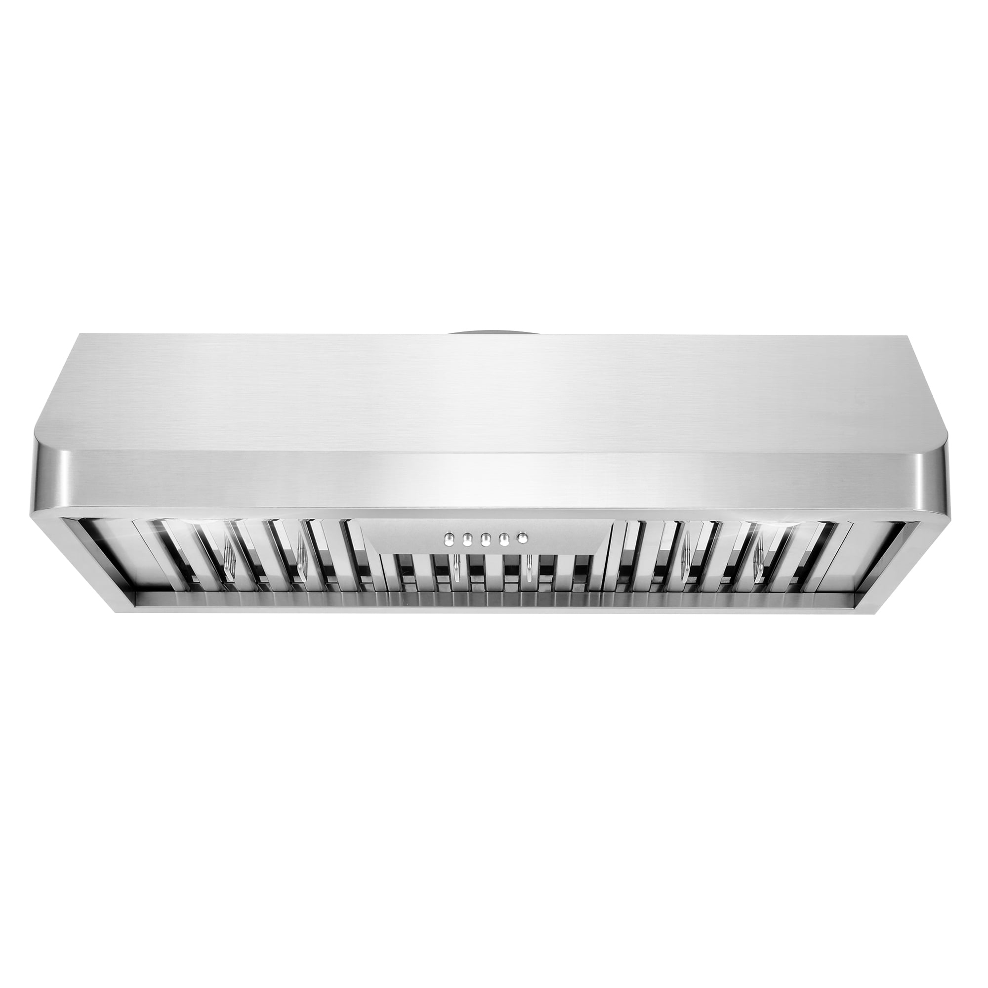 Cosmo 36 in. Ducted Under Cabinet Range Hood in Stainless Steel with Push Button Controls, Permanent Filters, LED Lights