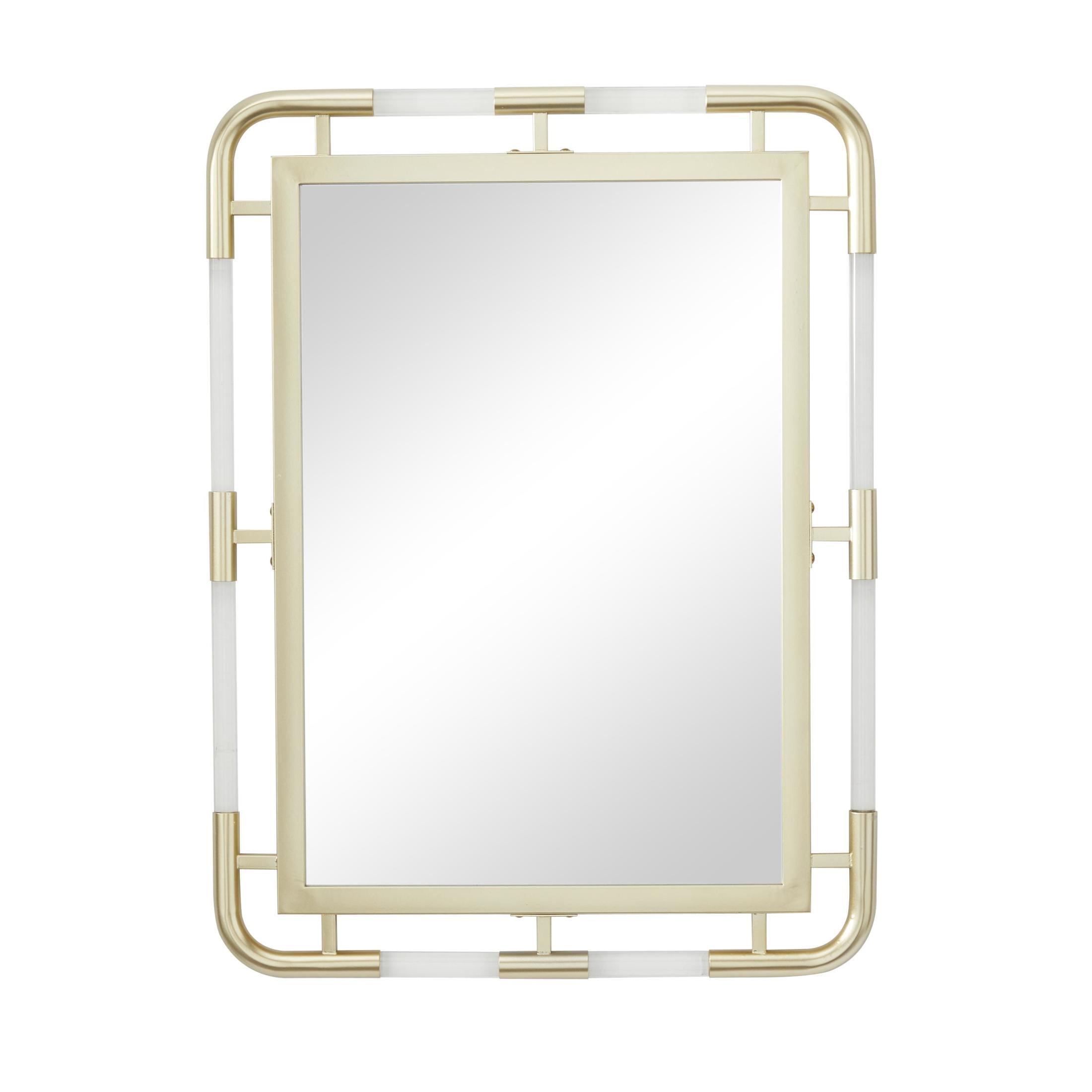CosmoLiving by Cosmopolitan 24" x 32" Gold Wall Mirror with Acrylic Details