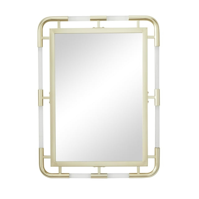 CosmoLiving by Cosmopolitan 24" x 32" Gold Wall Mirror with Acrylic Details