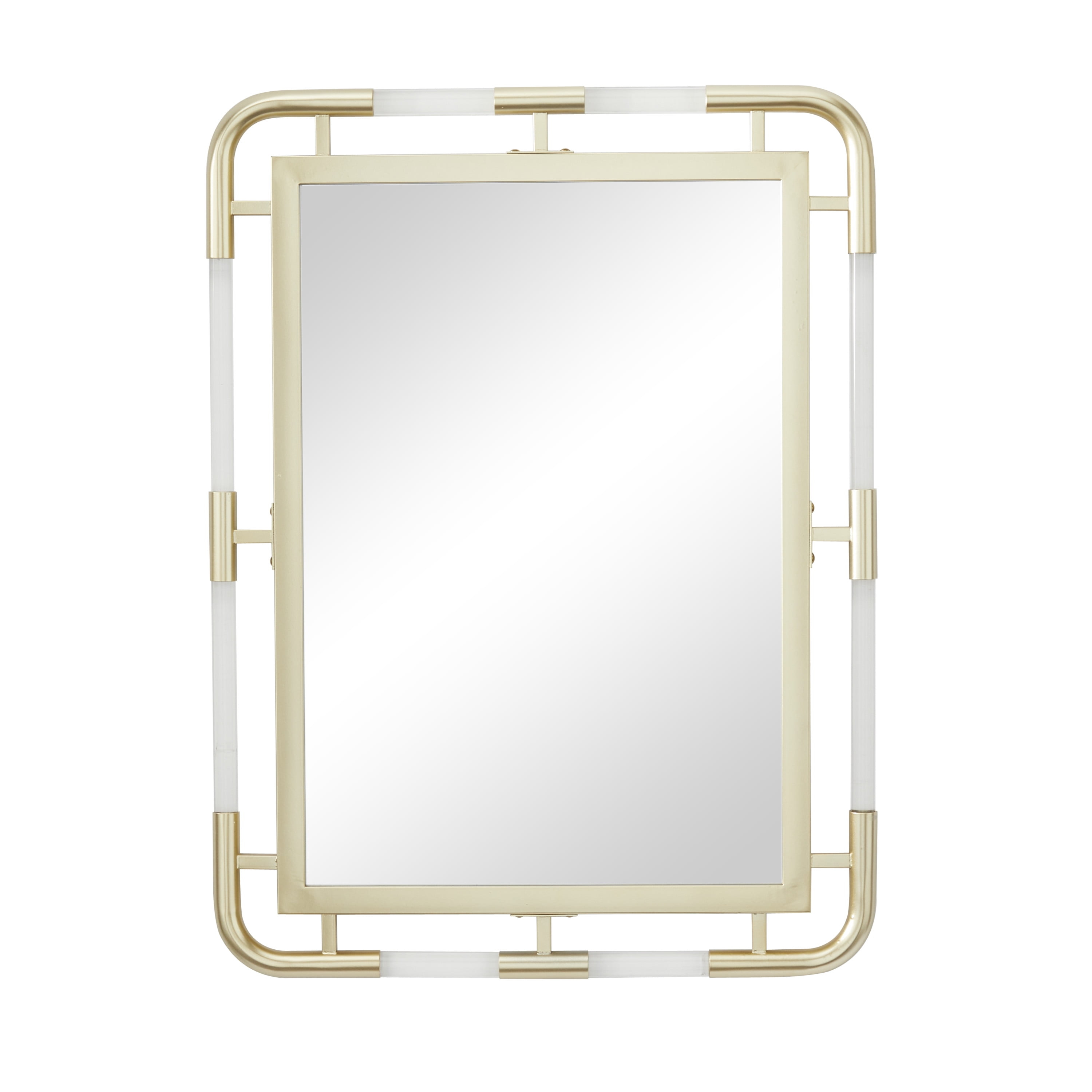 CosmoLiving by Cosmopolitan 24" x 32" Gold Wall Mirror with Acrylic Details