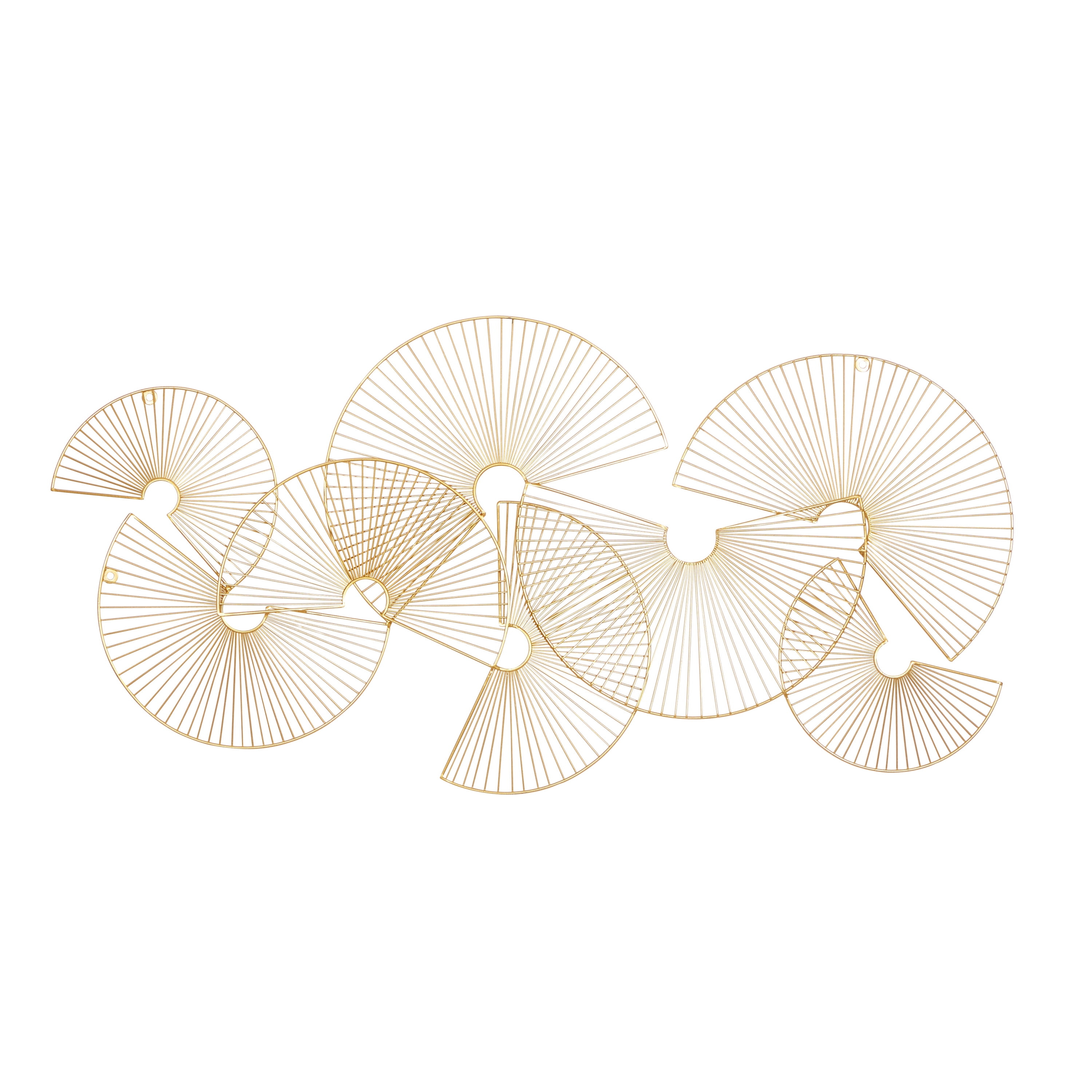 CosmoLiving by Cosmopolitan Gold Metal Half Moon Sunburst Wall Decor