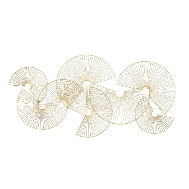 CosmoLiving by Cosmopolitan Gold Metal Half Moon Sunburst Wall Decor