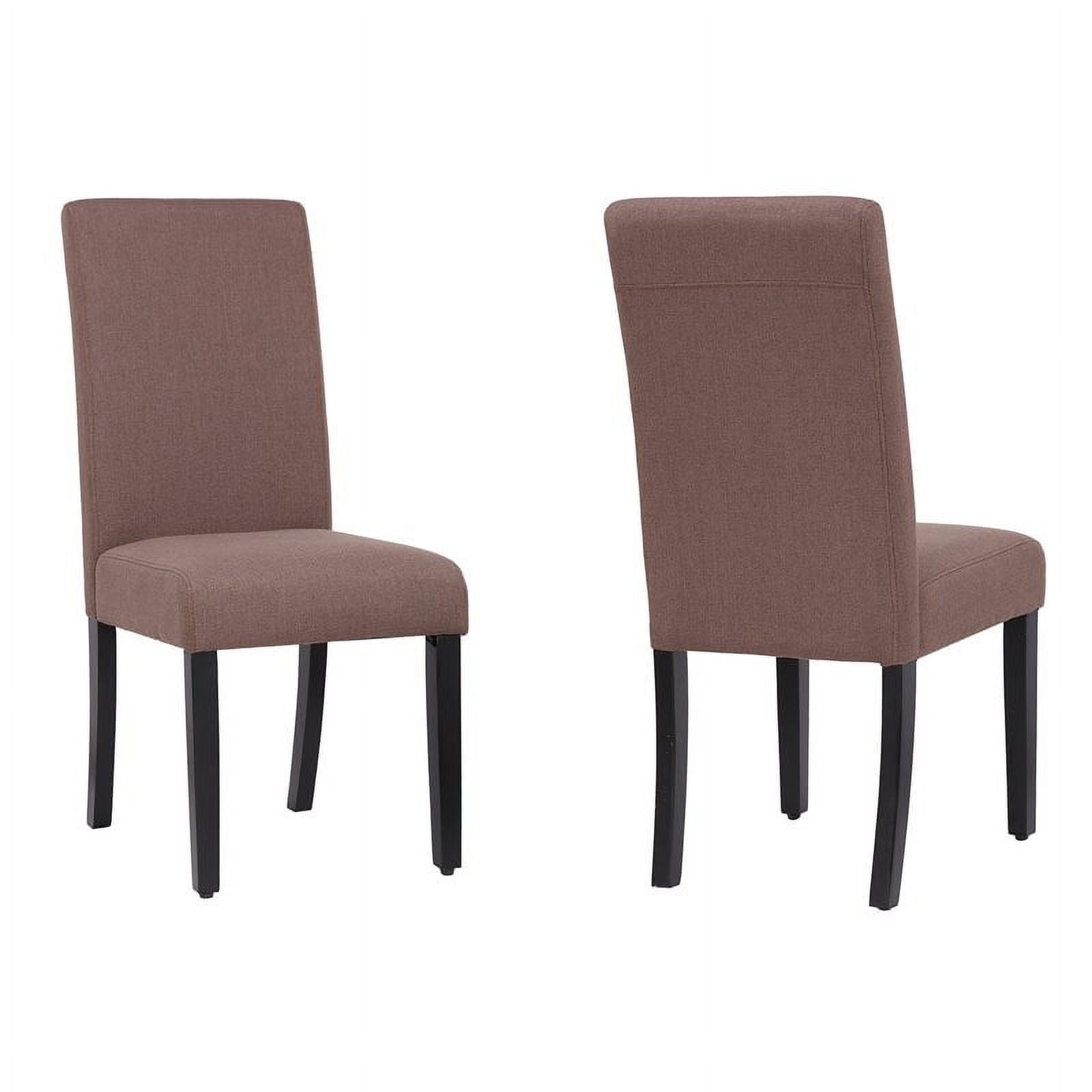 Costaelm Adison Fabric Dining Side Chair 2 Pc Set in Brown