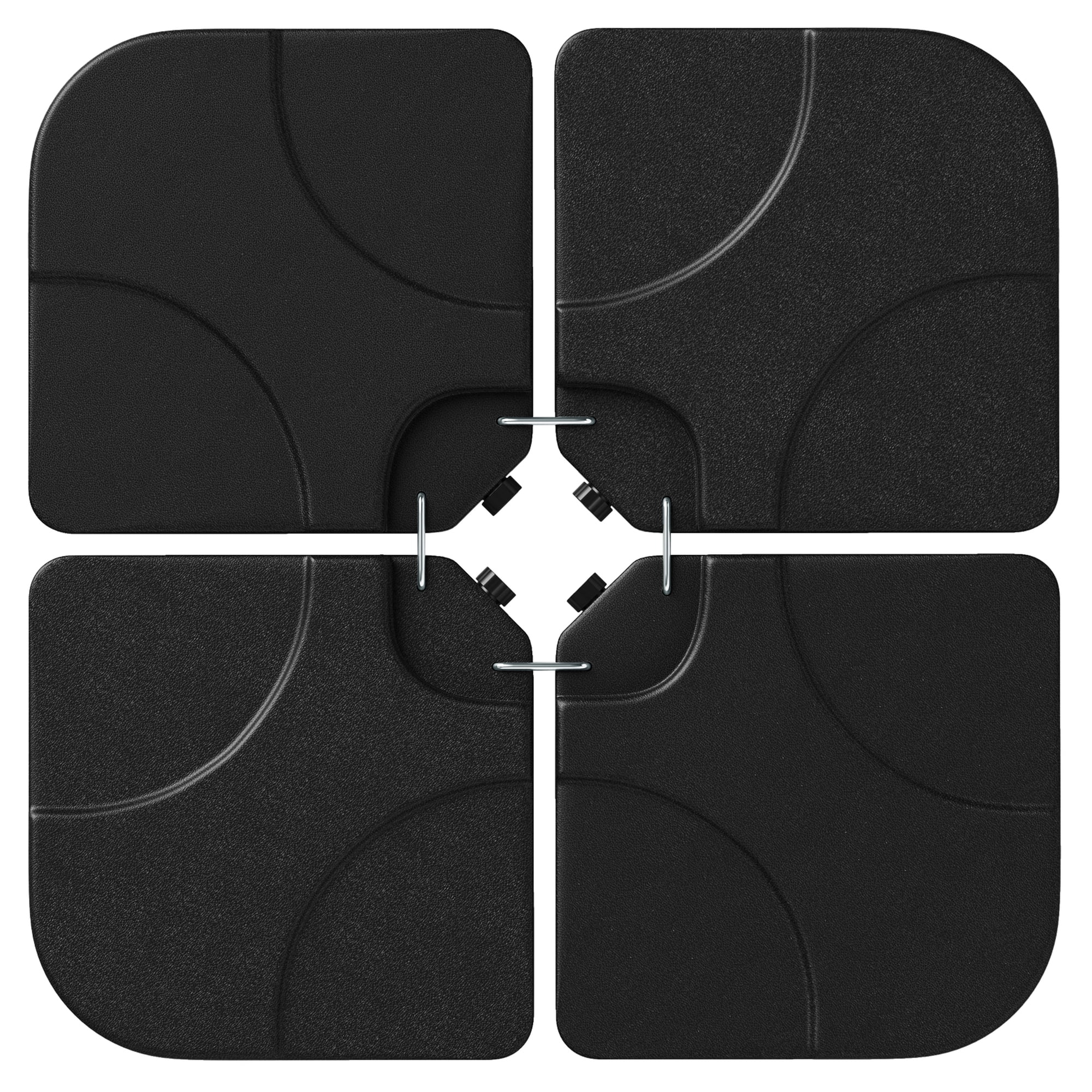 Costway 20'' Patio Offset Umbrella Base Stand Water Filled Base Weights Sand Plate Set Black