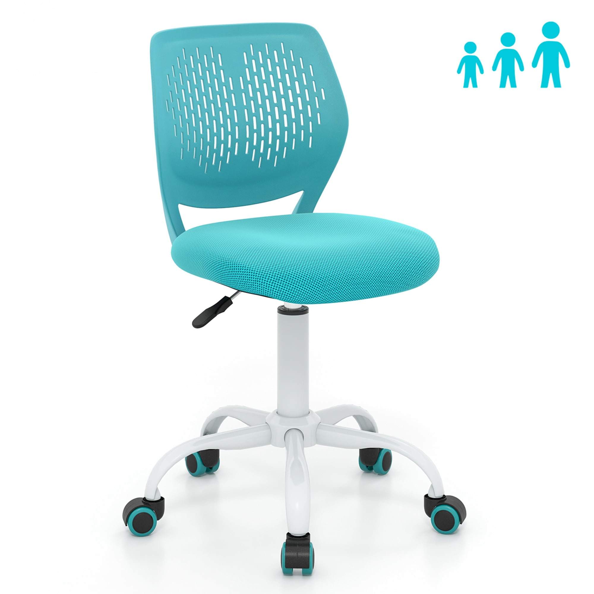 Costway Kids Desk Chair Ergonomic Swivel Children Mesh Study Height Adjustable Turquoise