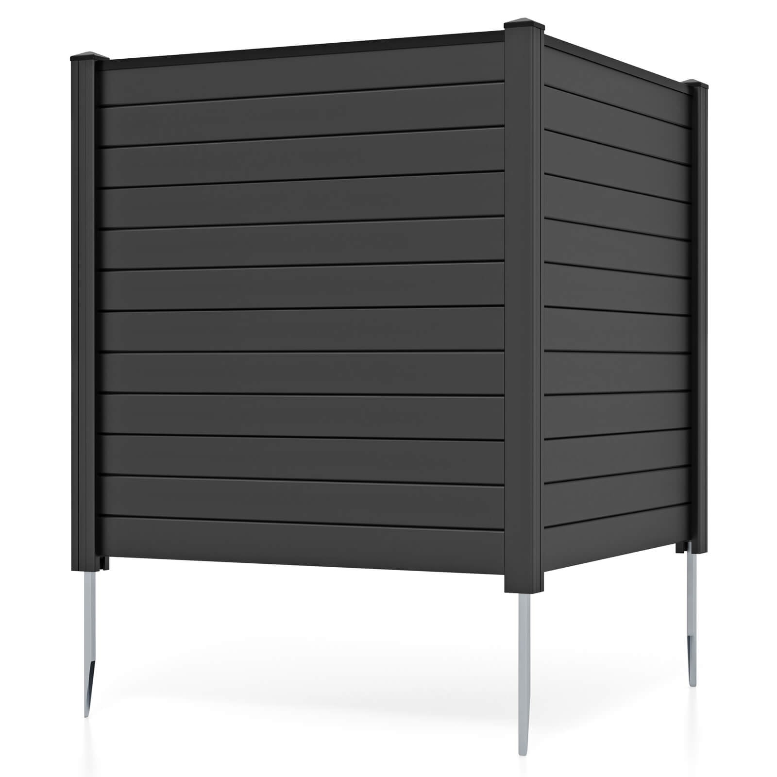 Yardi Yard 48 x 48 Inch Air Conditioner Fence with Metal Ground Stakes, Freestanding Fence, Versatile Decorative Privacy Panels for Indoor as Home, Office, Black