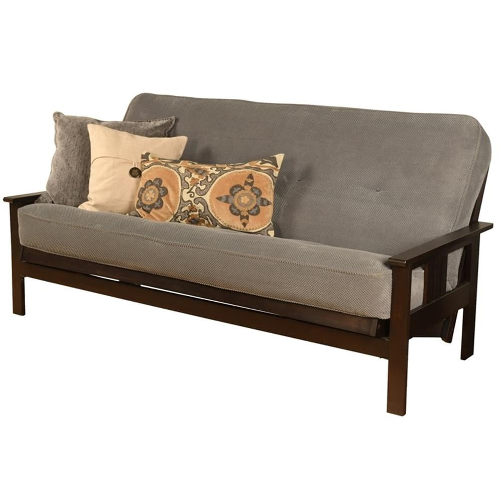 Cotton/Foam Full Futon Mattress w/ Fabric Cover in Thunder-Frame Not Included