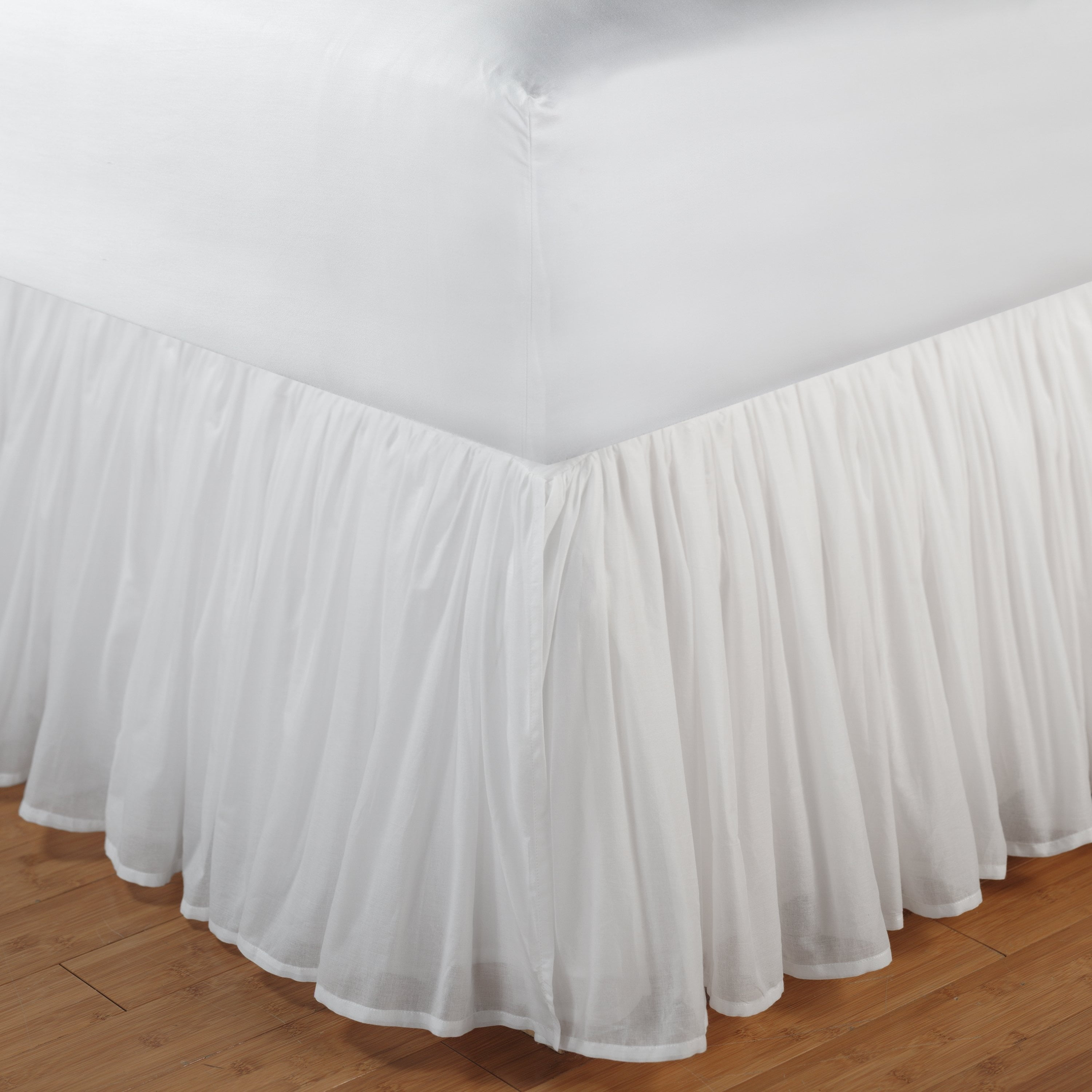 Greenland Home Fashions 1109CBSF Cotton Voile White Full Bed Skirt 18"