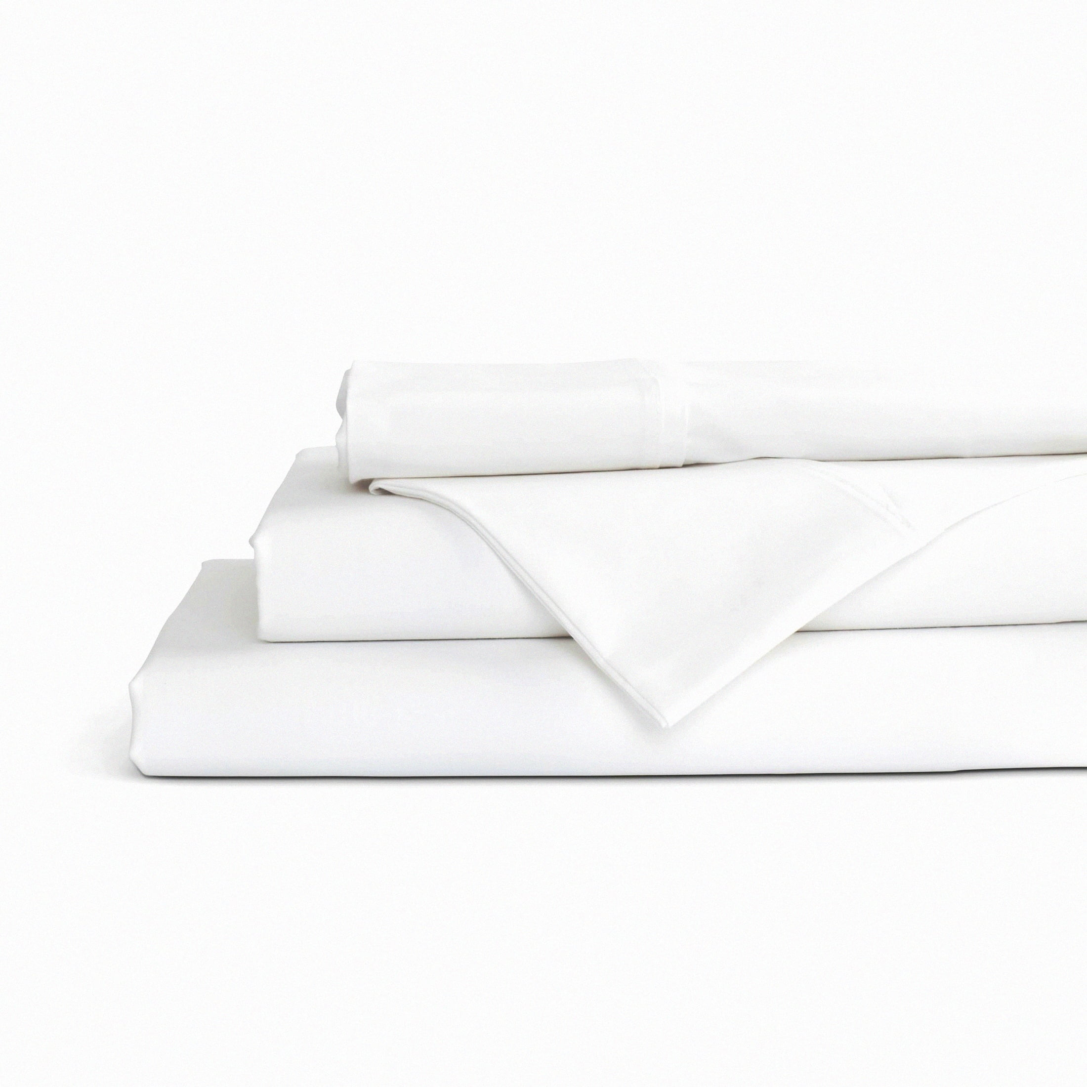100% Cotton Percale Sheets Queen Size, White, Deep Pocket, 4 Piece - 1 Flat, 1 Deep Pocket Fitted Sheet and 2 Pillowcases, Crisp Cool and Strong Bed Linen