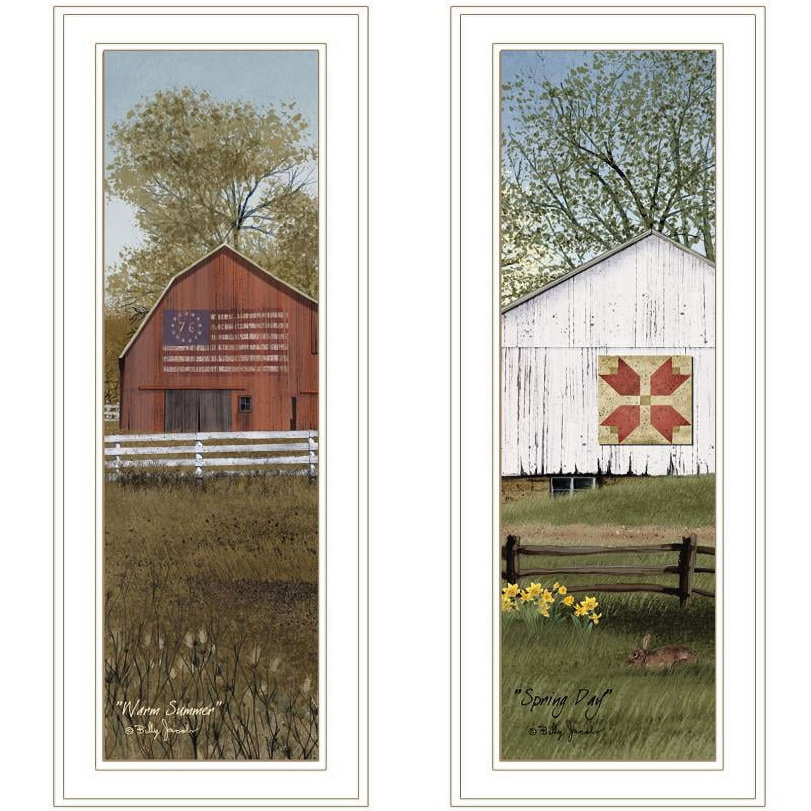 Country Barns Collection By Billy Jacobs Printed Wall Art Wood Multi-Color