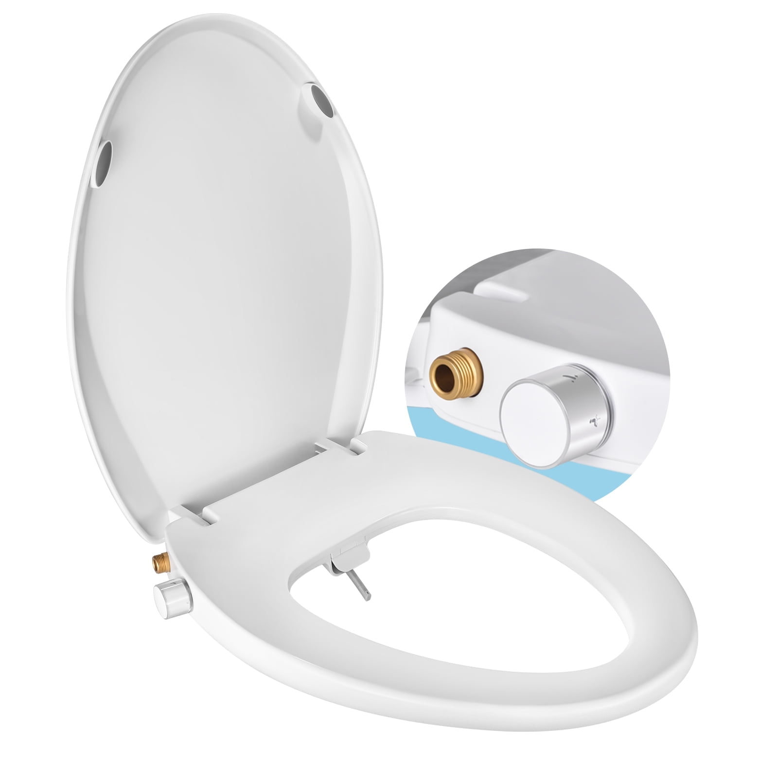 MyDepot Non-Electric Elongated Bidet Toilet Seat with Dual-Mode Nozzle