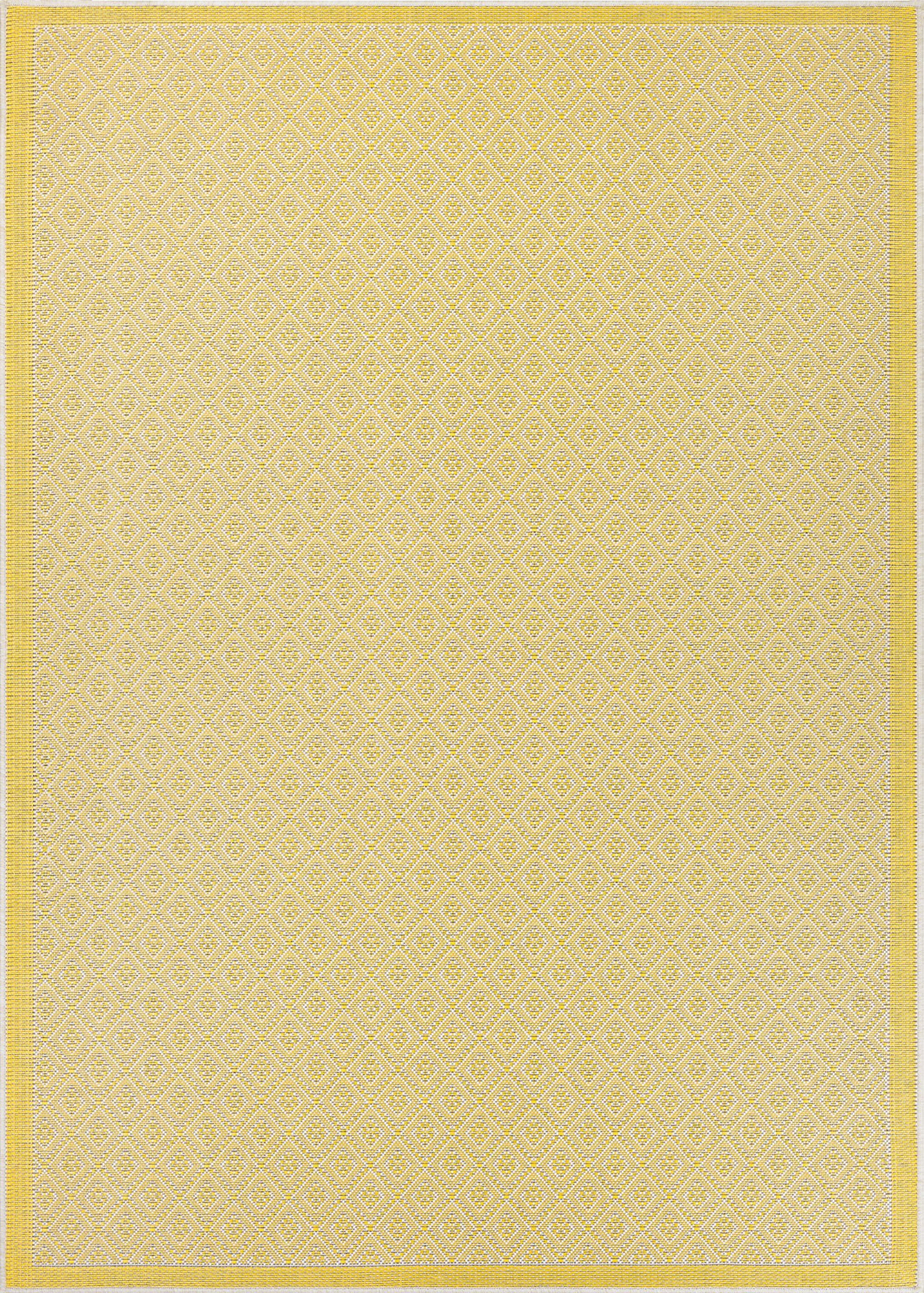 Couristan 2' x 3.5' Yellow and Ivory Sea Pier Geometric Rectangular Outdoor Area Throw Rug