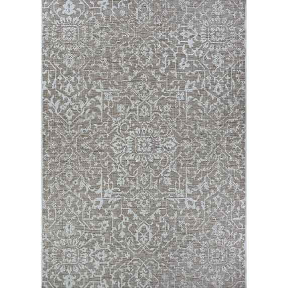 Couristan 7.5 x 10.75' Beige and Ivory Rectangular Area Throw Rug Runner