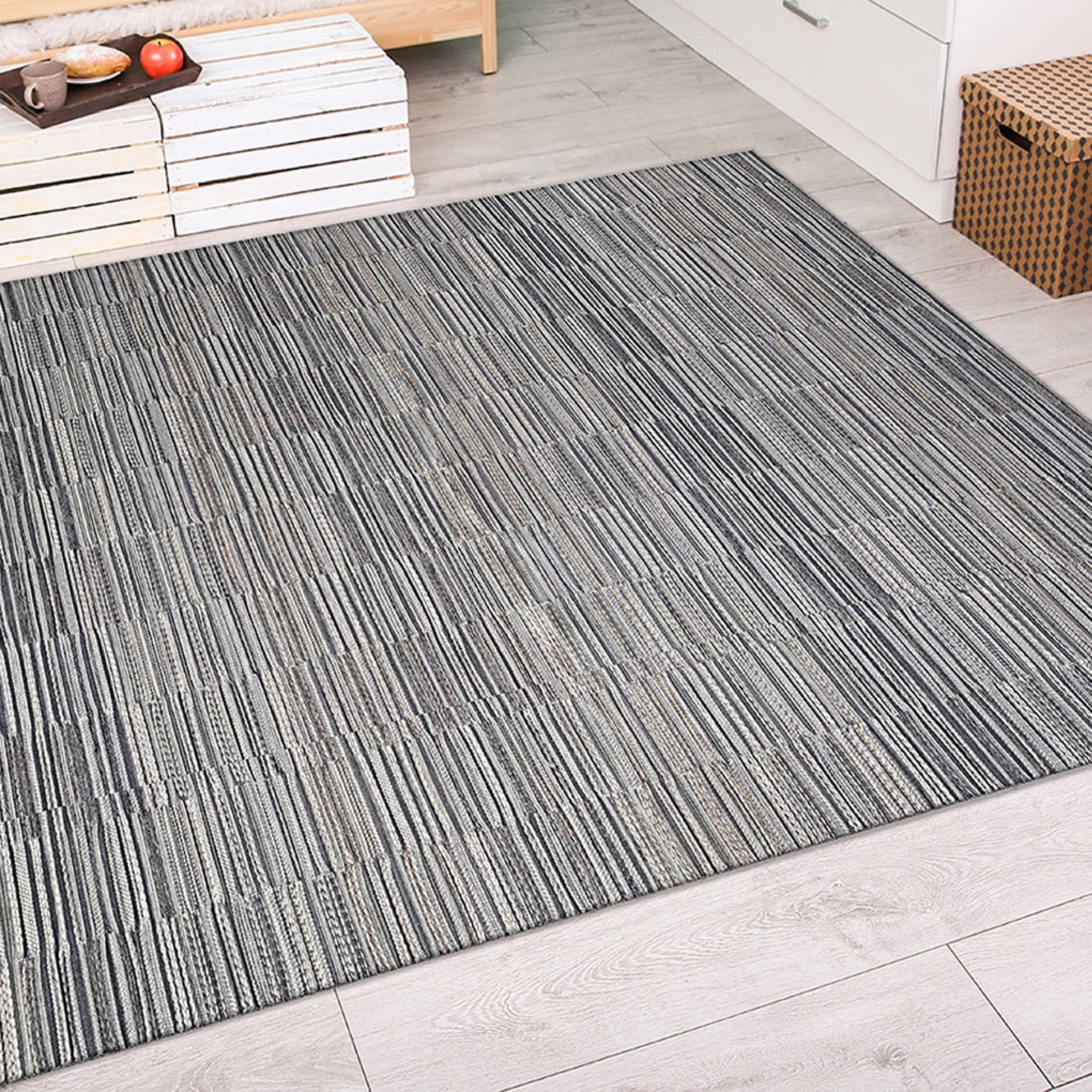 Couristan Cape Fayston, Silver-Charcoal Rug, Multiple Sizes