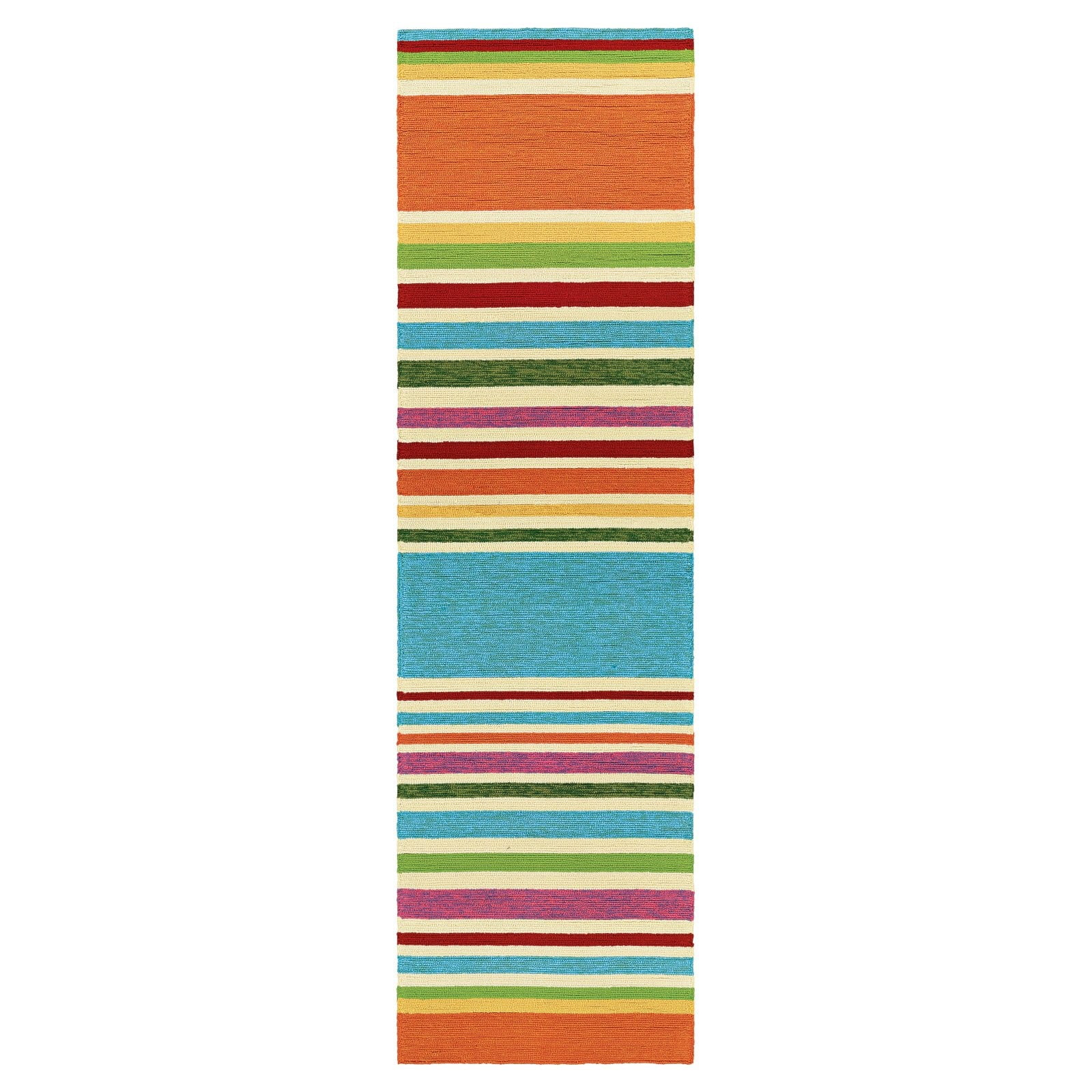 Couristan Covington Sherbet Stripe Indoor/Outdoor Area Rug, 2'6" x 8'6" Runner, Multi-color