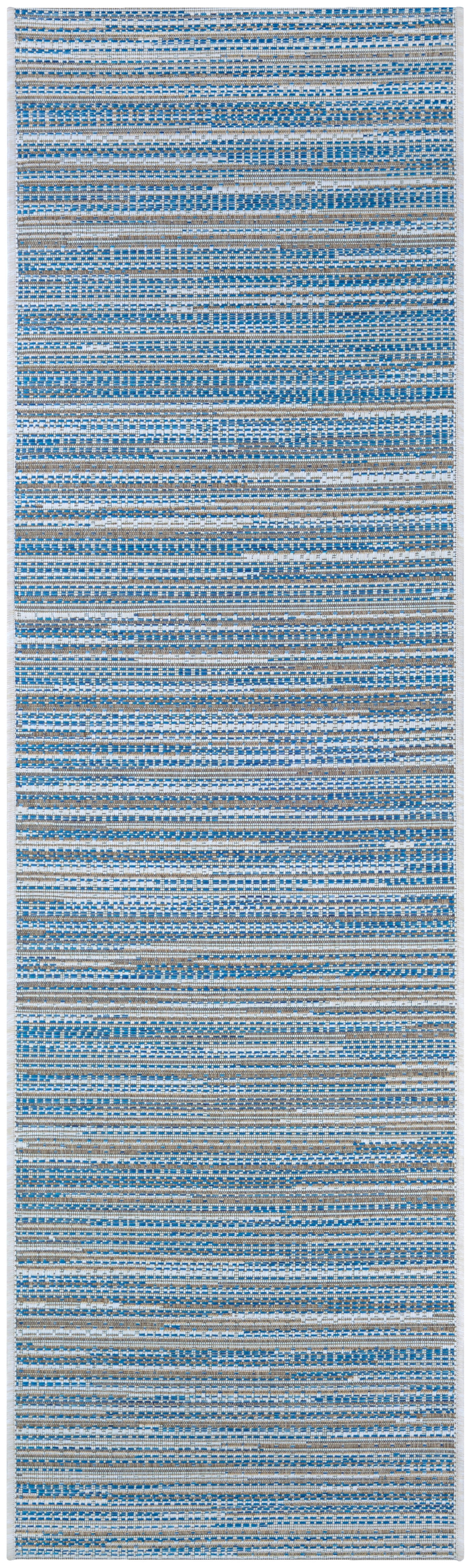 Couristan Monte Carlo Coastal Breeze Indoor/Outdoor Area Rug, 2'3" x 7'10" Runner, Ocean-Champagne