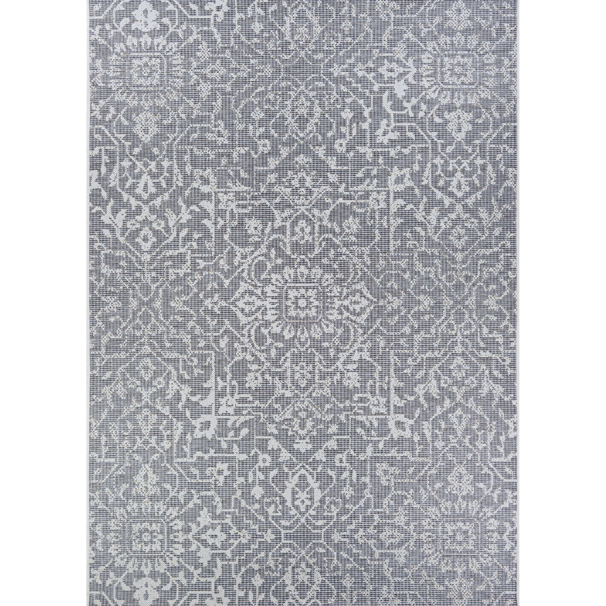 Couristan Monte Carlo Palmette Indoor/Outdoor Area Rug, 3'9" x 5'5", Grey-Ivory