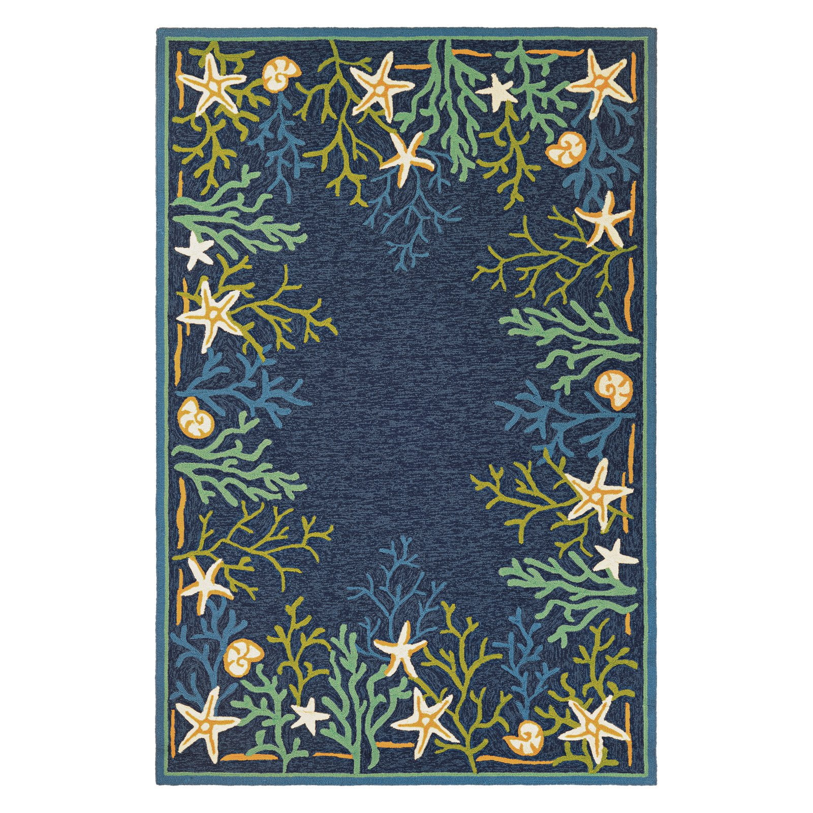 Couristan Outdoor Escape Sea Water Indoor / Outdoor Area Rug, Ocean Blue-Aqua, 3'6" x 5'6"