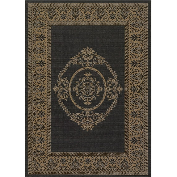 Couristan Recife Antique Medallion Area Rug, 7'6" x 10'9", Black-Cocoa