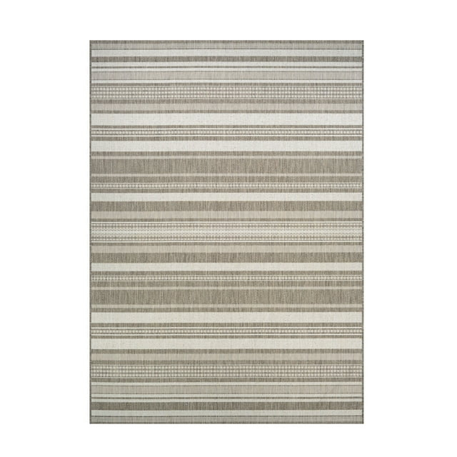 Couristan Recife Gazebo Stripe Indoor / Outdoor Area Rug, Champagne- Taupe, 2'3" x 11'9" Runner