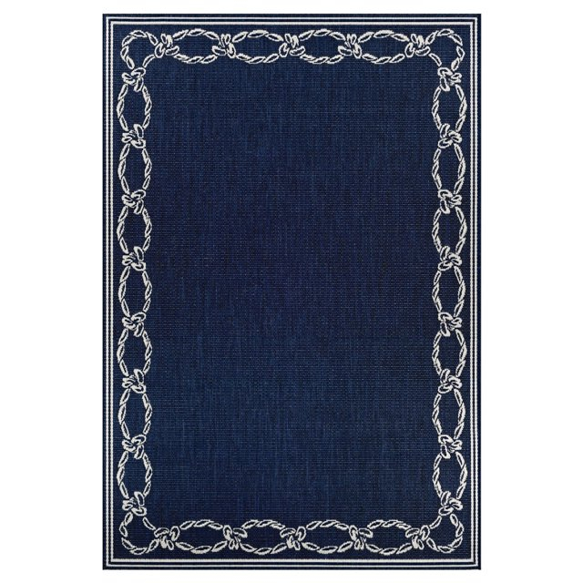 Couristan Recife Rope Knot Area Rug, 7'6" x 10'9", Ivory-Indigo