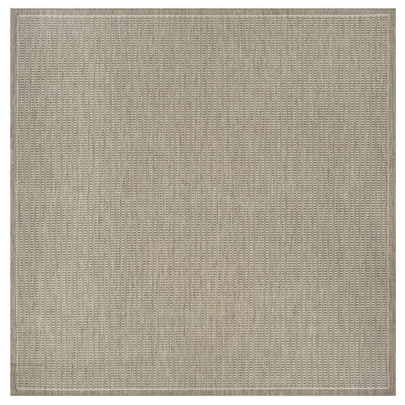 Couristan Recife Saddle Stitch Indoor /Outdoor Area Rug, Champagne- Taupe, 8'6" Square