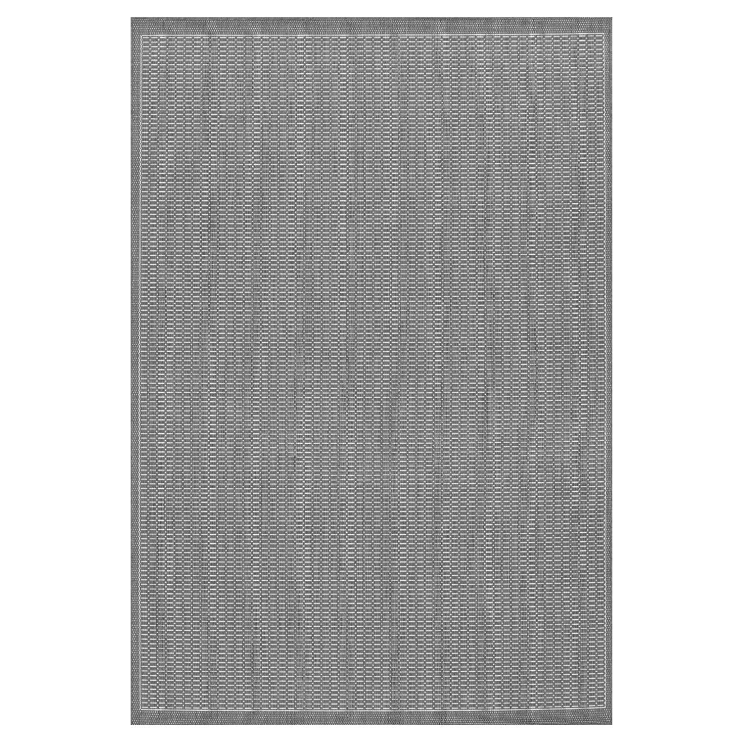 Couristan Recife Saddle Stitch Indoor /Outdoor Area Rug, Grey- White, 5'10" x 9'2"
