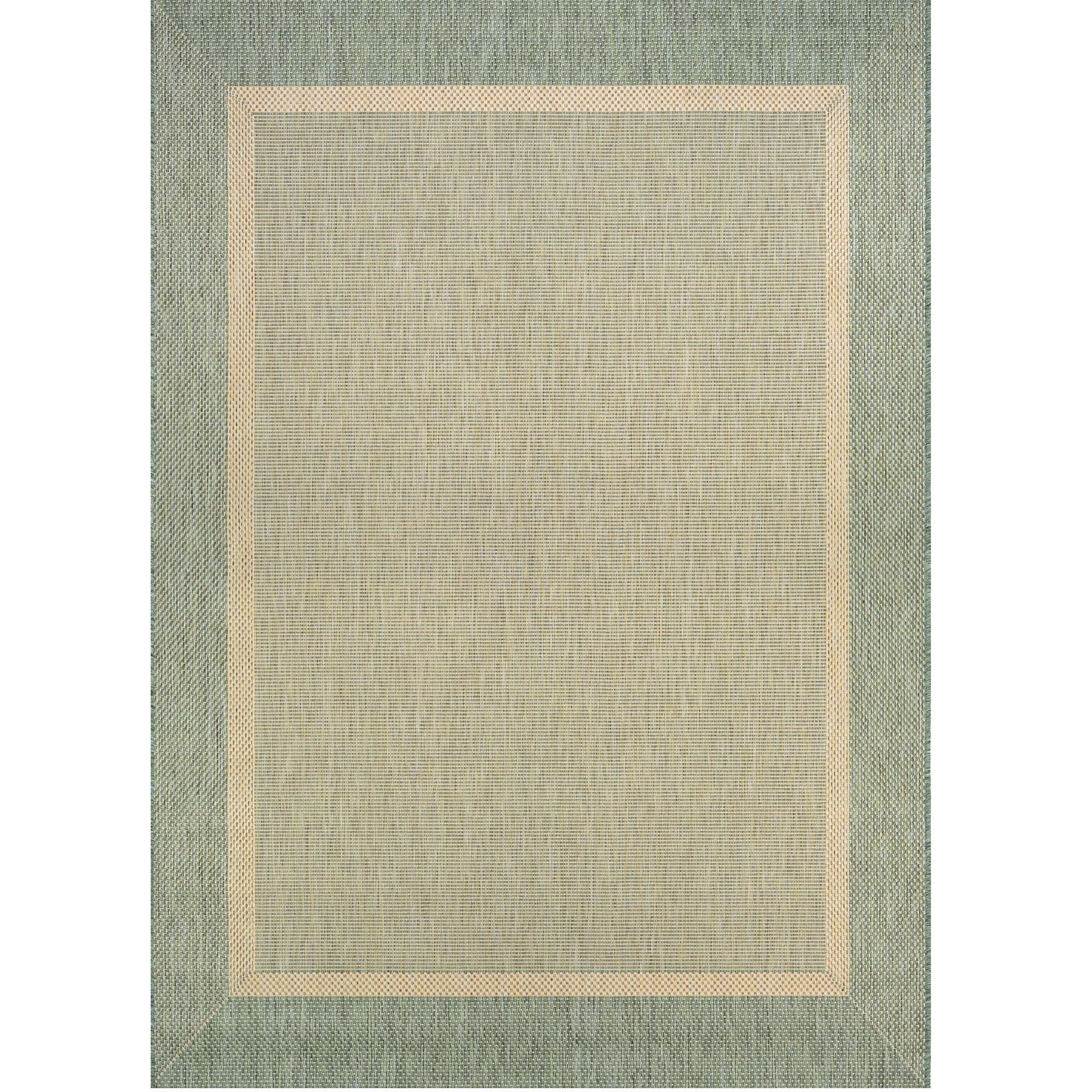 Couristan Recife Stria Texture Indoor/Outdoor Rug, 2' x 3'7", Rectangle, Natural- Green Color, Hose Washable, 5526/1812