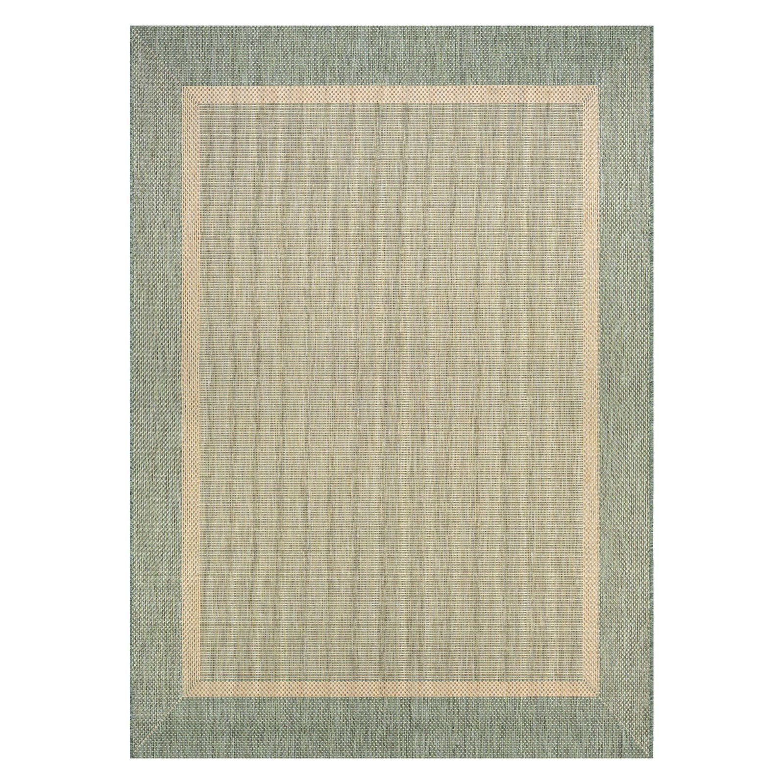 Couristan Recife Stria Texture Indoor/Outdoor Rug, 8'6", Round, Natural- Green Color, Hose Washable, 5526/1812