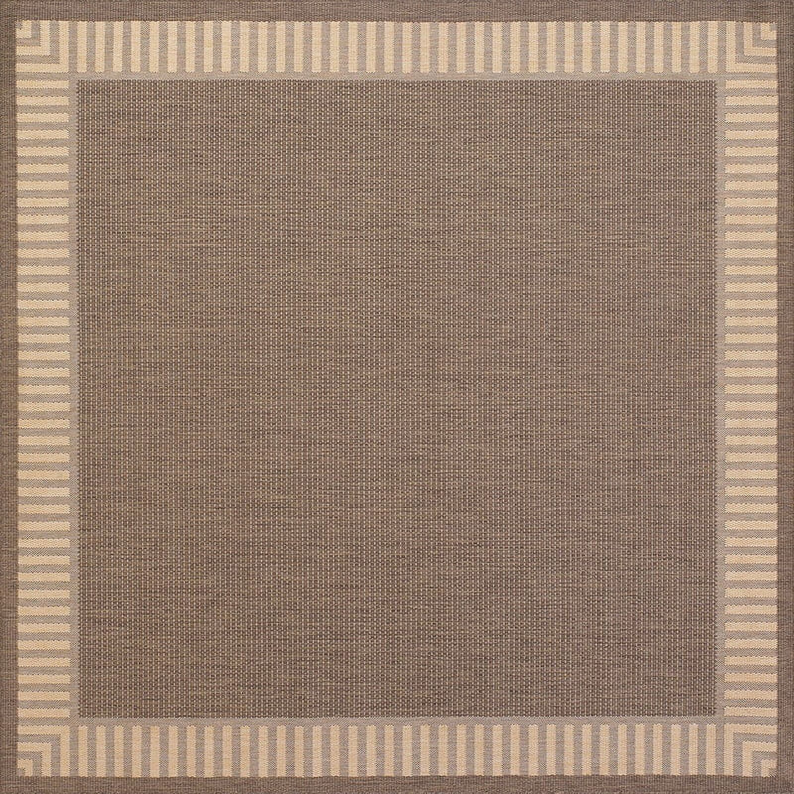 Couristan Recife Wicker Stitch Area Rug, 7'6" Square, Cocoa-Natural