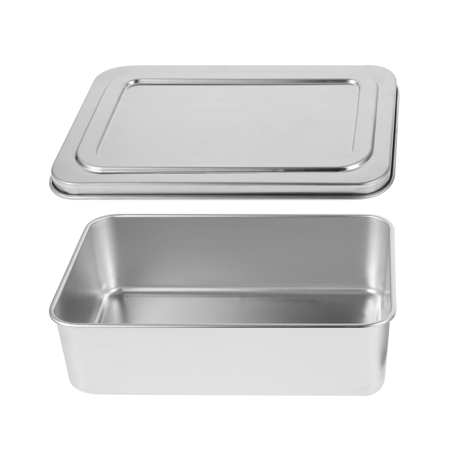 TABLZONE Stainless Steel Baking Tray Silver Oven Pan for Home Use with Lid
