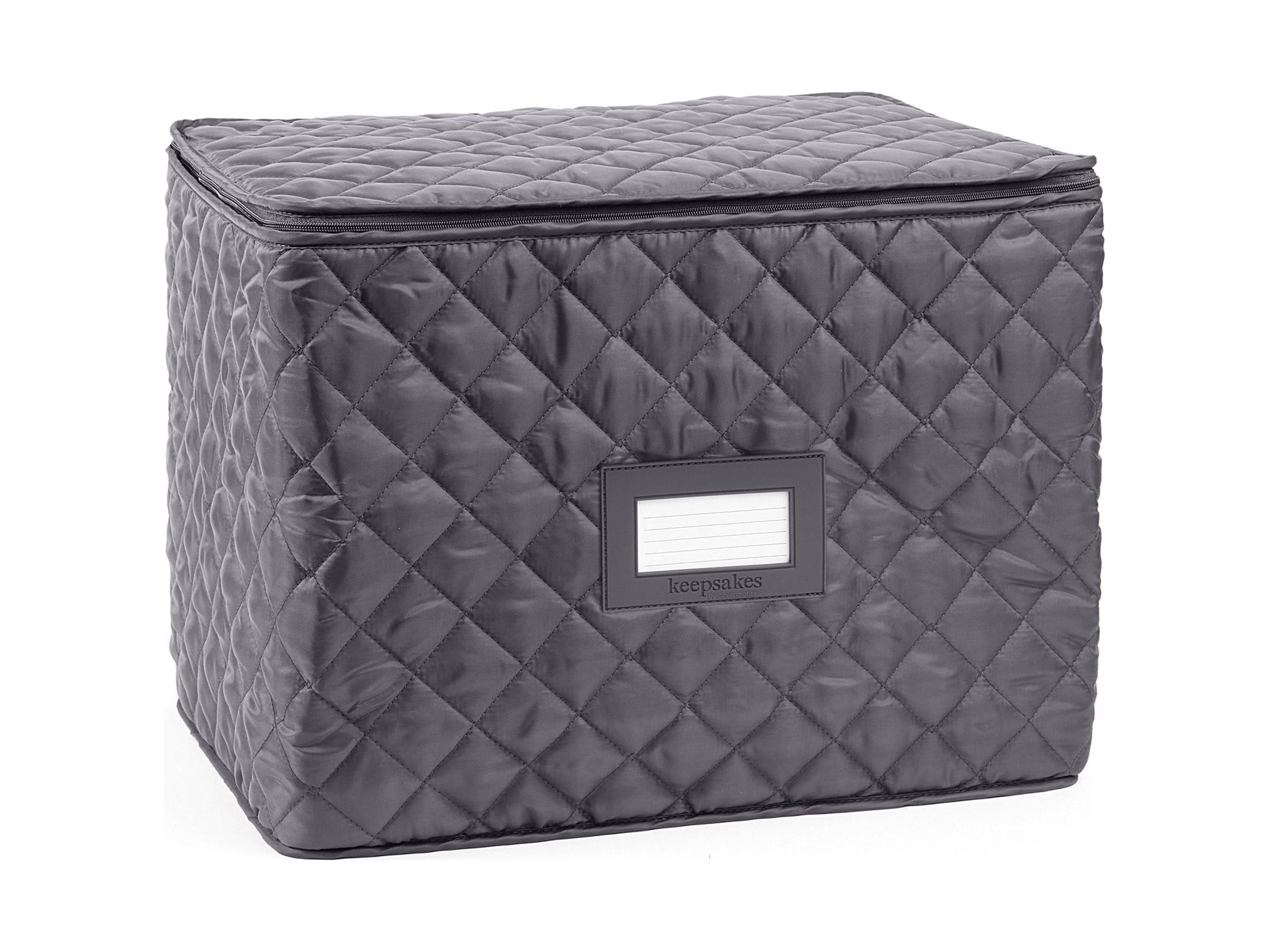 Covermates Keepsakes - Adjustable Glassware Storage - Padded Protection - ID Window - Stain Resistant - Machine Washable - China Storage, Slate