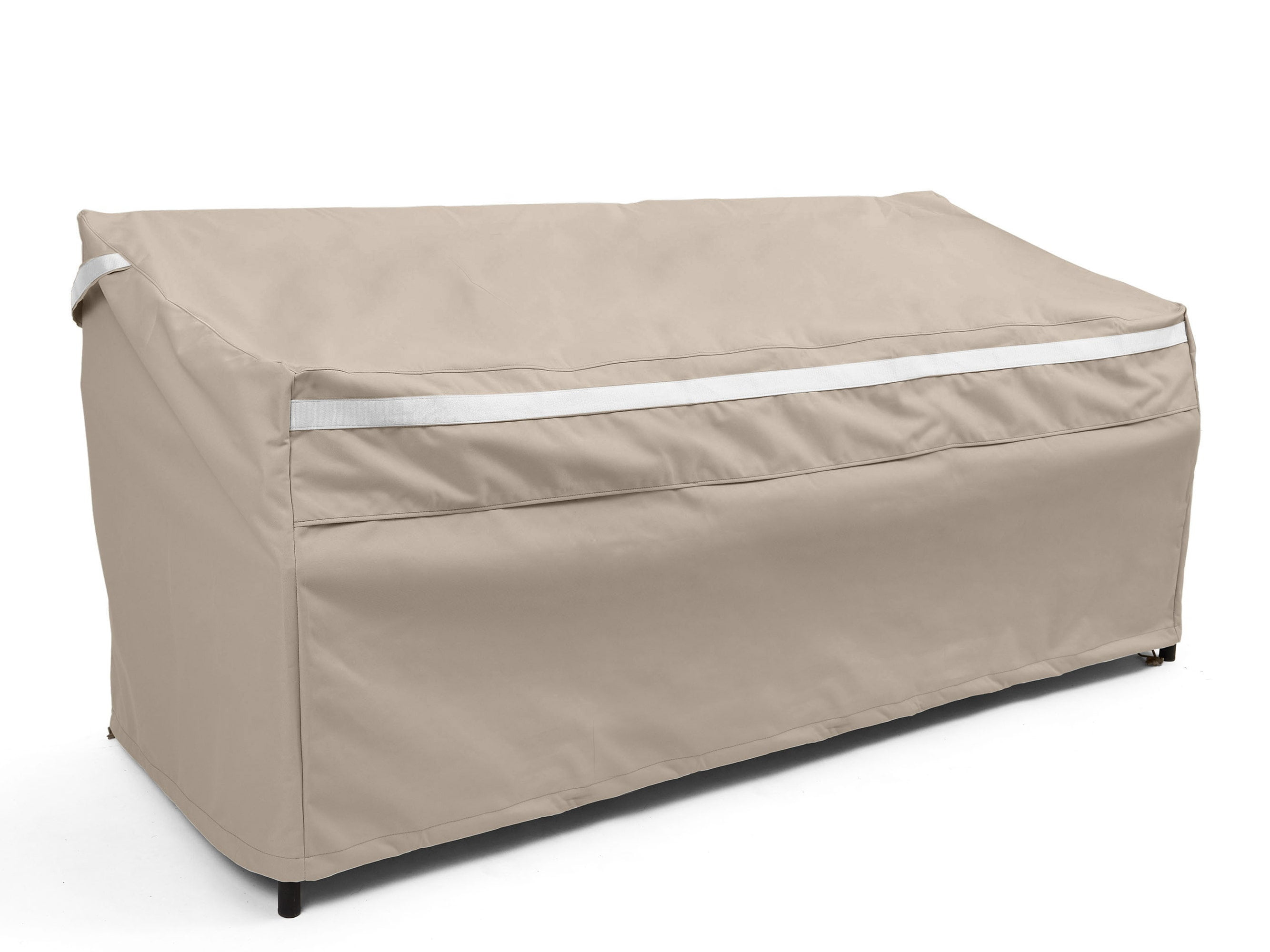 Covermates Outdoor Patio Sofa Cover - Premium Polyester, Weather Resistant, Drawcord Hem, Seating and Chair Covers, 123W x 34D x 34H, Clay