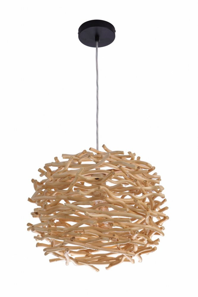 Craftmade 1 - Light Natural/Black Geometric Pendant