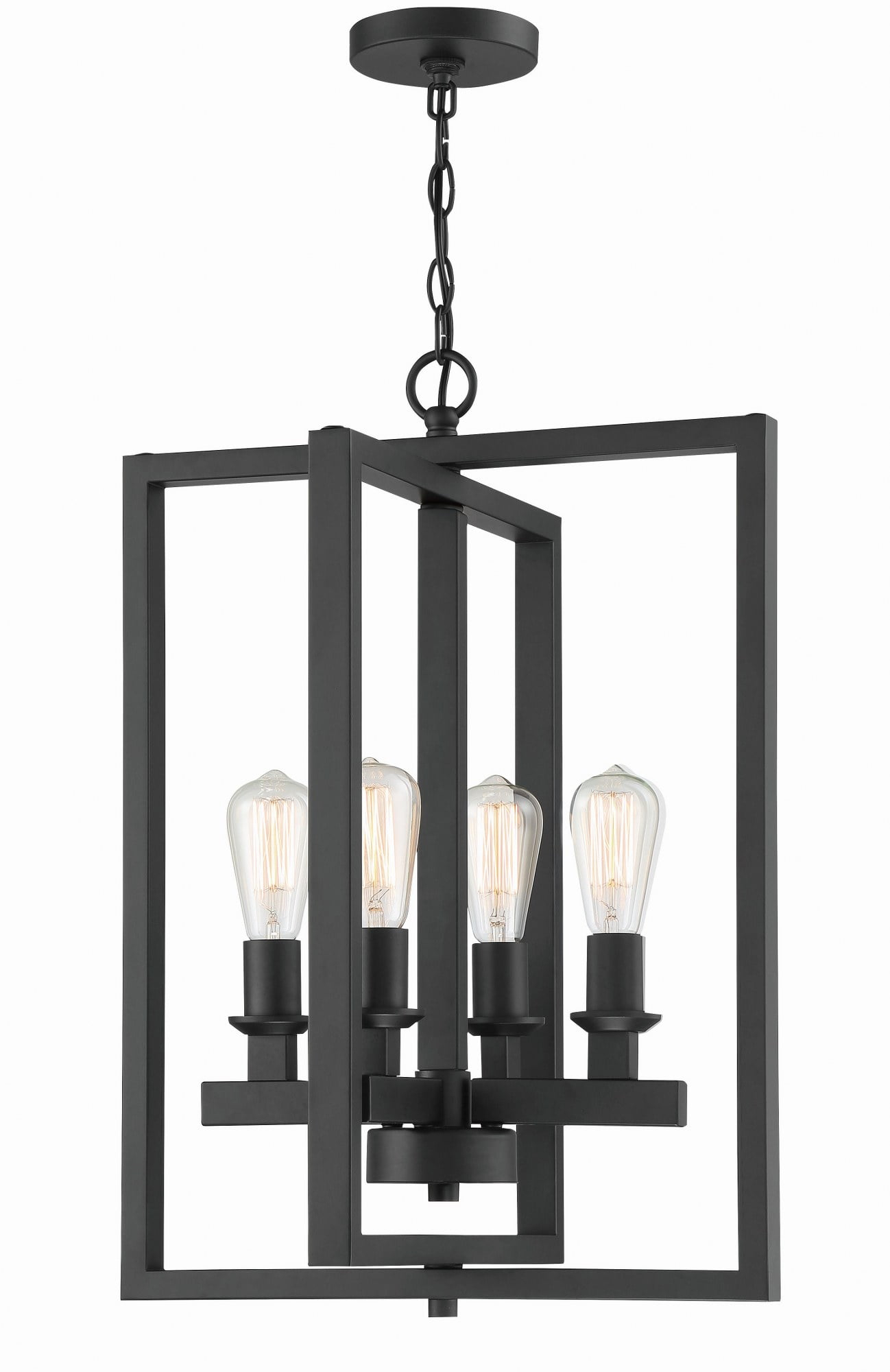 53134-FB-Craftmade Lighting-Chicago - Four Light Foyer in Transitional Style - 18 inches wide by 25.5 inches high-Flat Black Finish    -Traditional